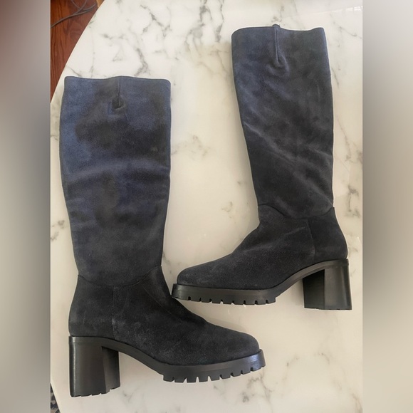 Roberto Festo Blue/ grey suede Heeled Boots made in Italy size 36 - Picture 3 of 16